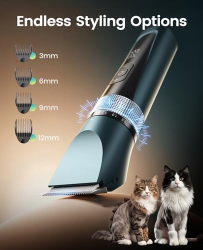 oneisall Cat Clippers for Matted Hair, 5-Speed Quiet Cat Grooming kit - Image 5