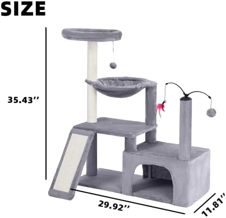 YUNIQUE Multi-Functional Cat Tree Tower, Big Cat Condo - Image 2