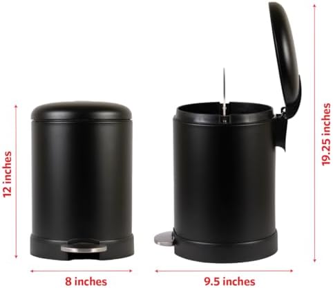 Glad Small Trash Can, 1.2 Gallon | Round Stainless Steel Garbage Bin - Image 2