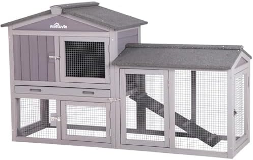 Aivituvin Rabbit Hutch Indoor Bunny Cage Outdoor Chicken Coop Rabbit House by Aivituvin