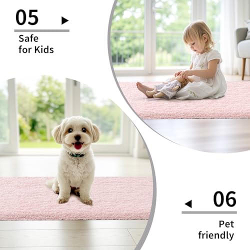 Disolla Sakura Pink Bathroom Runner Rug 24x59, Soft Plush Large Bath Mat - Image 6