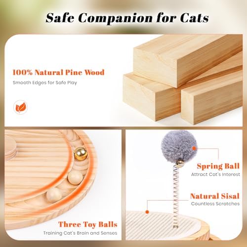 LMUGOOS Cat Scratcher, Cat Natural Sisal Scratching Pad, Kitten Interactive Toy - Image 5