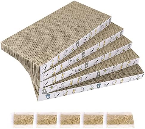 PatiencET Cardboard Cat Scratcher 5 Pack, Cat Scratching Board by patiencET