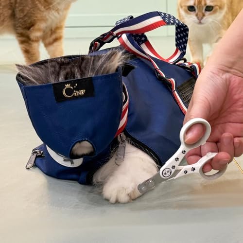 Cinf Cat Nail Clipping Cleaning Grooming Restraint Bag （Free Muzzle） No - Image 6