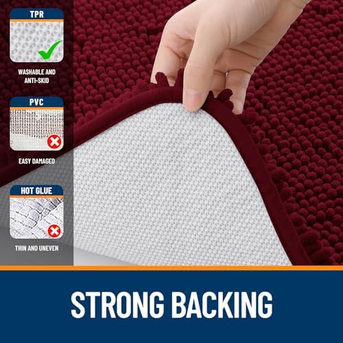 OLANLY Bathroom Runner Rugs 70x24, Extra Soft Absorbent Chenille Bath Rugs - Image 6