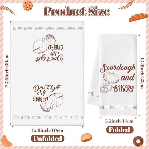 Sourdough Kitchen Hand Towels, 6 Pack Funny Polyester Dishcloth Set - Image 2