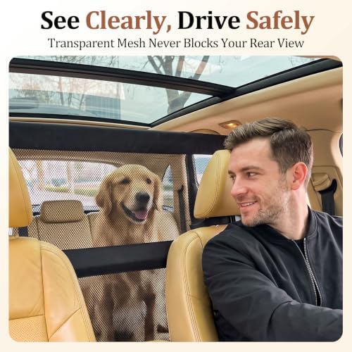 Dog Car Barrier for Cars SUVs Trucks – 50" Wide Pet Divider for Back Seat & - Image 5