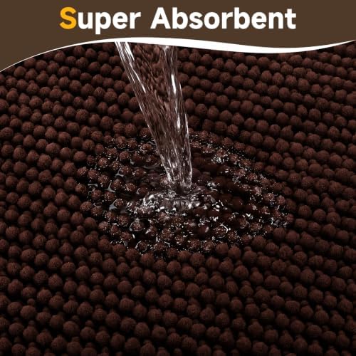 Ophanie Brown Bathroom Rugs Sets 2 Piece, Soft Chenille Bath Mat, Non Slip - Image 5