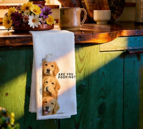 Golden Retriever Dog Bathroom Decor Hand Towels 16x24 in - Image 3