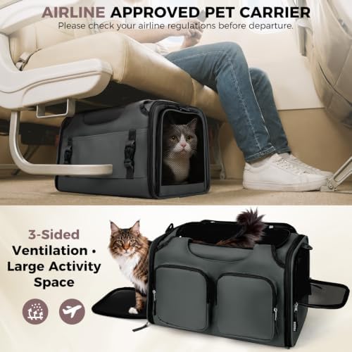 Dog Cat Carrier Airline Approved Collapsible Soft-Sided Pet Travel Bag - Image 4