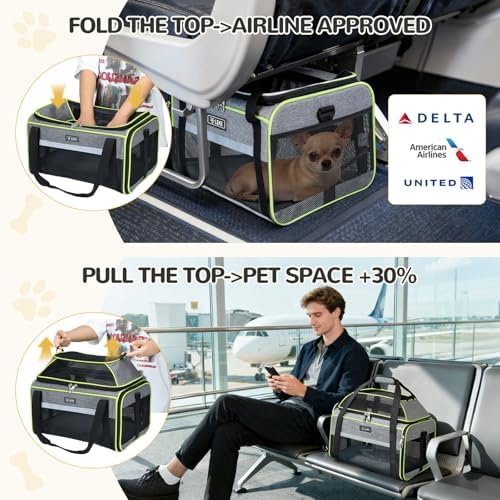 Lekereise Top-Expandable Pet Carrier 18x11x11Inch Delta American United Airline - Image 5