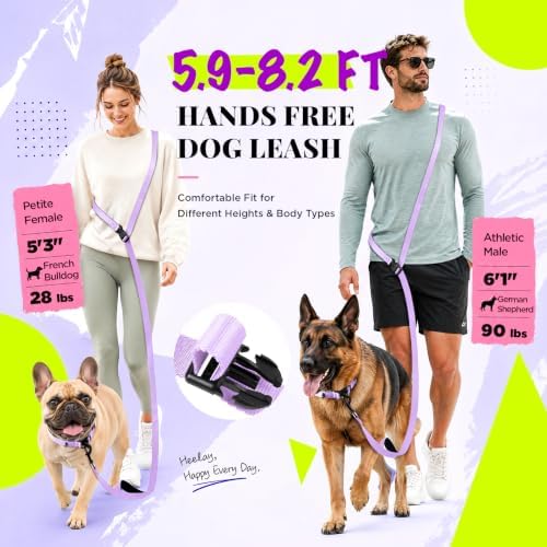 Hands Free Dog Leash, 8.2ft Multifunctional Crossbody Rope - Image 3