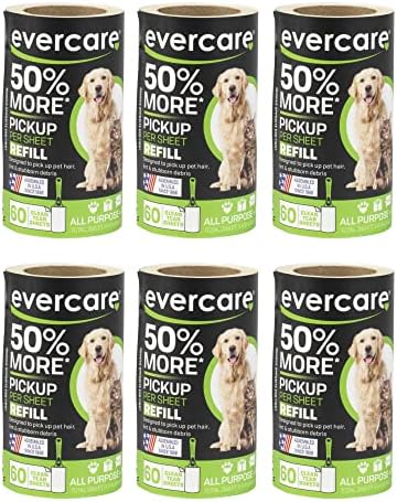 Evercare Pet Lint Roller Refill, Manual Operation, 60 Sheets per Roll by Evercare