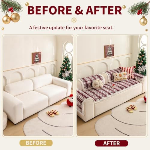 Christmas Couch Cover, Christmas Plush Sofa Cover for Dog Pet 1PC - Image 4