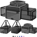 Top and 2 Sides Expandable Pet Carrier 17x11x9.5 TSA Airline Approved by SHARLOVY