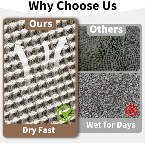 Long Bath Mat, Waffle Bathroom Runner Rug Non Slip Washable, 24 x 60 - Image 4