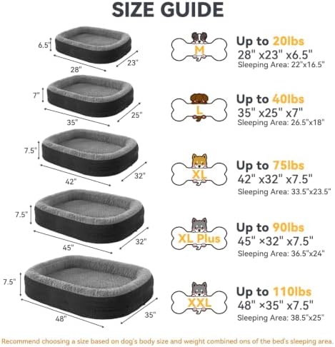 JOEJOY Orthopedic Dog Beds Large Sized Dog, XL Egg-Crate Memory Foam Pet Couch - Image 6