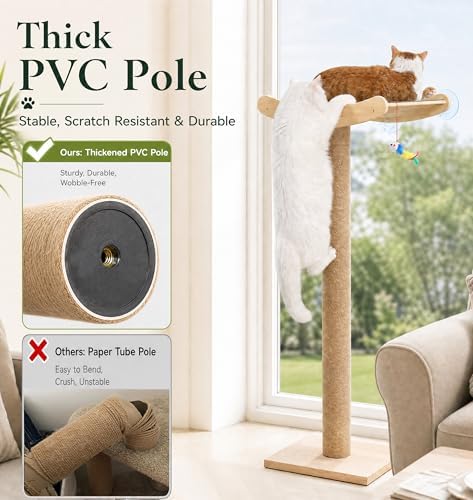 Cat Window Perch with Scratching Posts, 46-Inch Wooden Tree - Image 5
