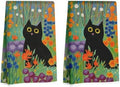 2 Pcs Cat Flower Kitchen Towels, Cute Cats Gifts by NISTOMISU