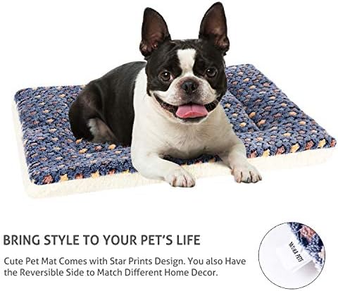 Mora Pets Dog Crate Pad Bed Ultra Soft Pet Mat Star Print Blue 23 x 18 Inch - Image 5