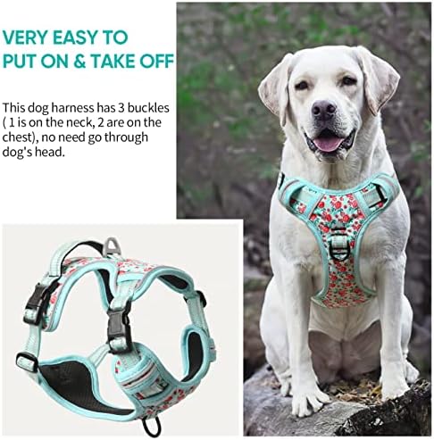 Timos Dog Harness, NO Need Go Over Dogs Head 3 Snap Buckles Pet Harness - Image 6