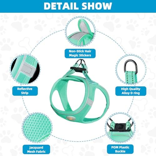Hipubby Dog Harness and Leash Set, No Pull Soft Mesh Puppy Harness - Image 2
