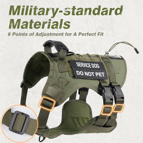 No Pull Tactical Dog Harness for Large Dogs, Service Dog Vest - Image 5