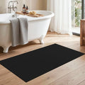 2x4 Waffle Knit Bath Mat: Super Absorbent Soft Washable Entryway Rug Black by BYYVOORugsforYourHome