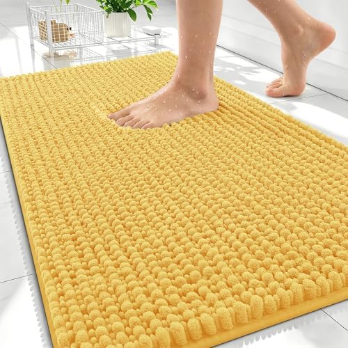 OLANLY Thick Chenille Bathroom Rugs 30x20, Soft Absorbent Bath Mat by OLANLY