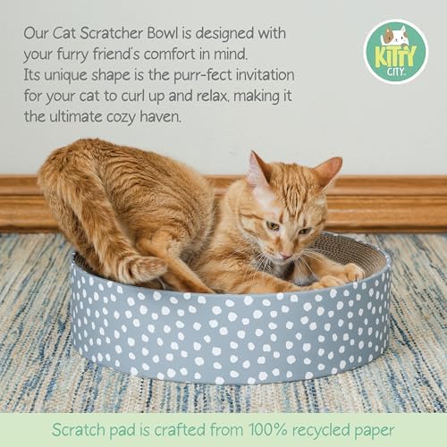 Kitty City Blue Dot Corrugate Scratcher Bed - Image 2