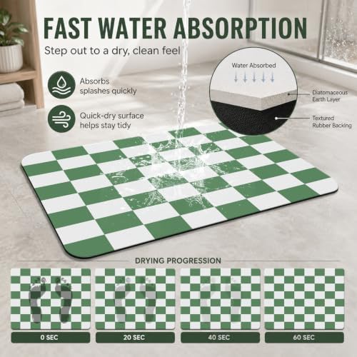 Natural Diatomaceous Earth Bath Mat, Ultra Thin Quick Dry Floor Rug - Image 4