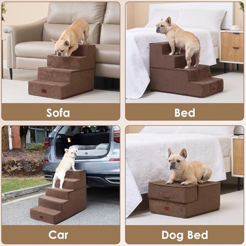 EHEYCIGA Dog Stairs 13.5" H, 3-Step Extra Wide Dog Steps - Image 7