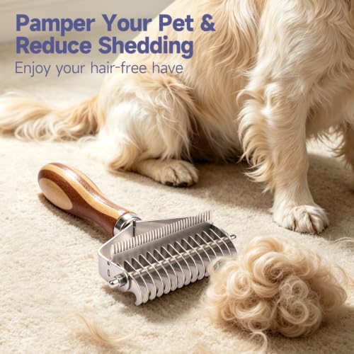 Dog Brush for Shedding & Dematting, Undercoat Rake for Long & Short Hair - Image 7