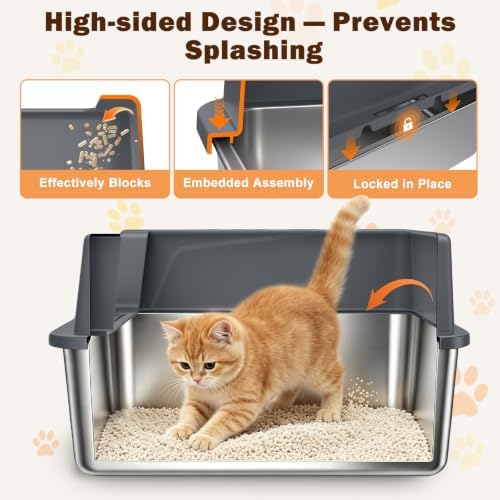 AIPERRO Small Stainless Steel Cat Litter Box - Image 2