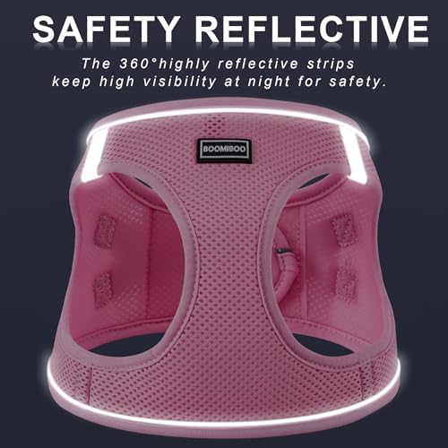 Dog Harness with Leash Set, Step-in Adjustable Puppy Vest, Light Pink XL - Image 5