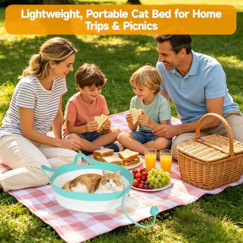Cotton Rope Cat Bed, Instinct Hand Woven Basket - Image 4