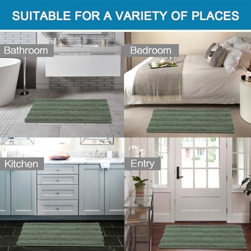 H.VERSAILTEX Bath Rugs for Bathroom Non Slip Bath Mats Extra Thick Chenille - Image 6