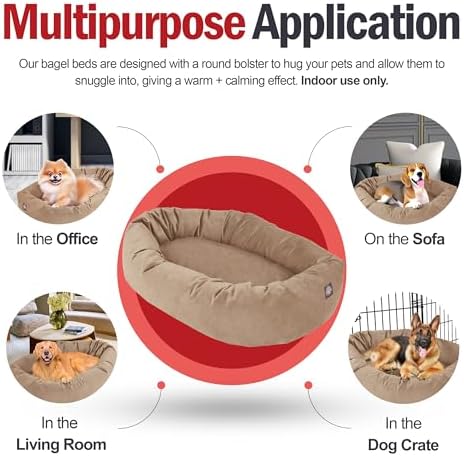 Majestic Pet 52 Inch Suede Calming Dog Bed Washable – Cozy Soft Round Dog Bed - Image 5