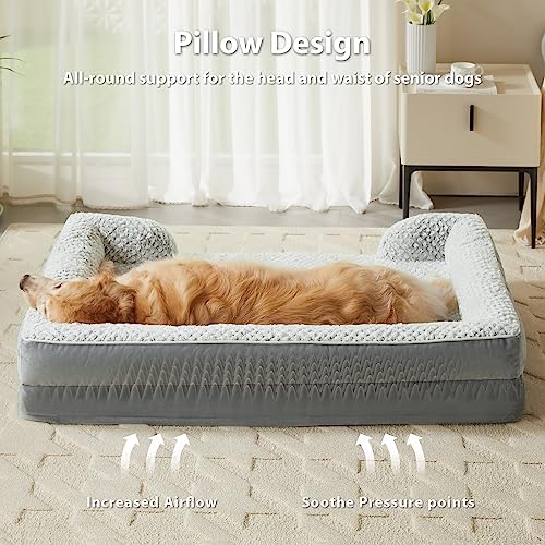 LEXTRO Orthopedic Dog Beds for Large Dogs, Comfy Washable Dog Couch Bed - Image 3