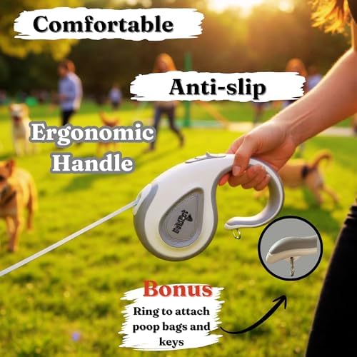 Retractable Dog Leash with Poop Bag Holder-16Ft NylonTape Retractable Leash - Image 2