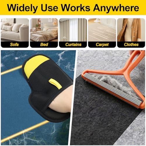 Pet Hair Removal Glove for Cats & Dogs, Upgraded Reusable Electrostatic Pet - Image 6