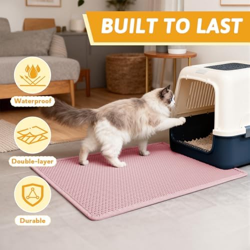 Pieviev Litter Box Mat, Double-Layer Urineproof Design - Image 7