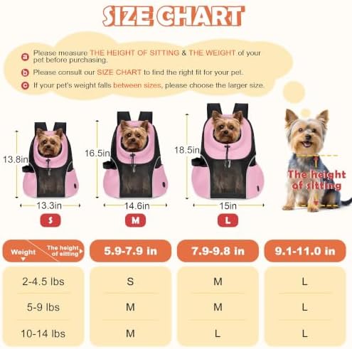 WOYYHO Pet Dog Carrier Backpack, Ventilated Mesh Small Dog Front Backpack - Image 4