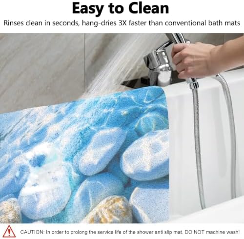Square Shower Mat, Yonala 32 x 32 Inch Stylish Non Slip Shower Mats - Image 6