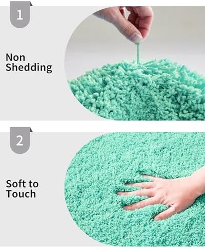 Disolla Mint Green Bathroom Rugs 24x36, Non-Slip Plush Thick Bath Mat - Image 4
