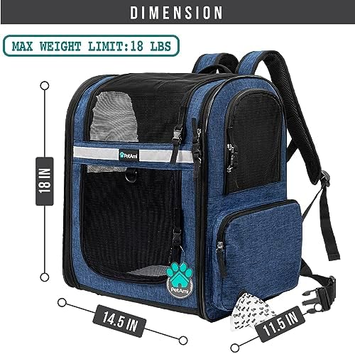 PetAmi Dog Backpack Carrier for Cats, 4-Way Entry Ventilated, 18 lbs - Image 2