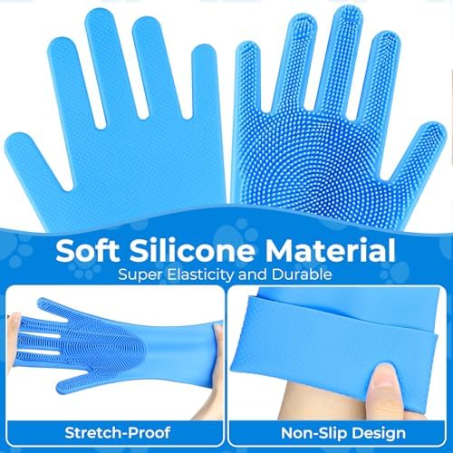 2PCS Dog Bath Supplies, Dog Bath Gloves | Dog Towels 32'' X 16'', Super - Image 5