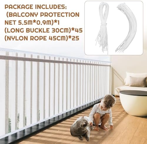 Hosuly Banister Guard Balcony Netting, 18 x 3 ft, 1 Set - Image 3