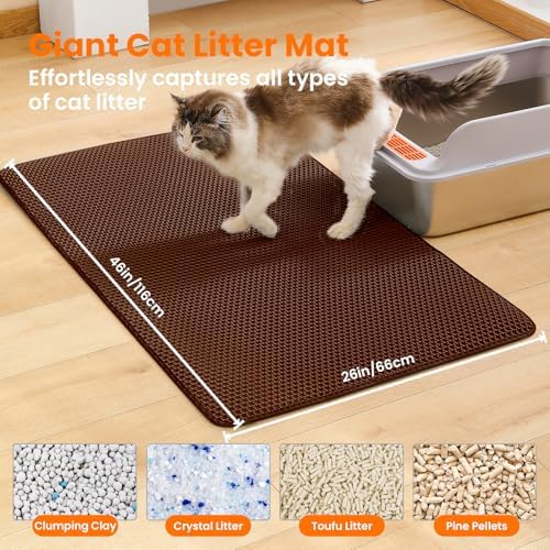 Extra Large Cat Litter Mat XXL, Double Layer Honeycomb - Image 2