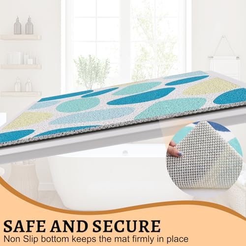 BLESWIN Loofah Bath Mat for Inside Shower, Square Shower Mat - Image 3